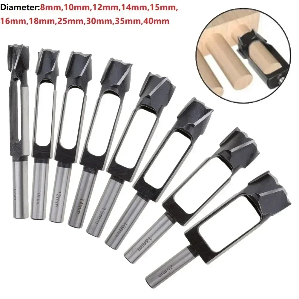 Straight Round Tenon Drill Bit Wood Plug Hole Cutter Plug Cutting Drill Take Steel Log Tenon Cork Woodworking Drilling Tools