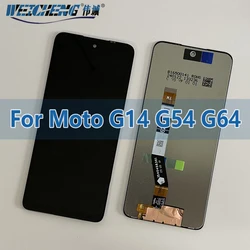 Moto G54 XT-2343-1 G64 LCD 용 터치 스크린 디지타이저 어셈블리가있는 Motorola Moto G14 PAYF0010IN LCD 디스플레이 용 6.5 ''테스트