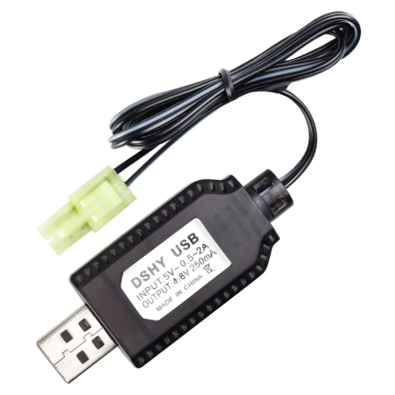 4.8V USB Charging Cable Toy Battery Pack Charging Cable Overvoltage Protection Full Light Extinguishing Toy Battery Cable