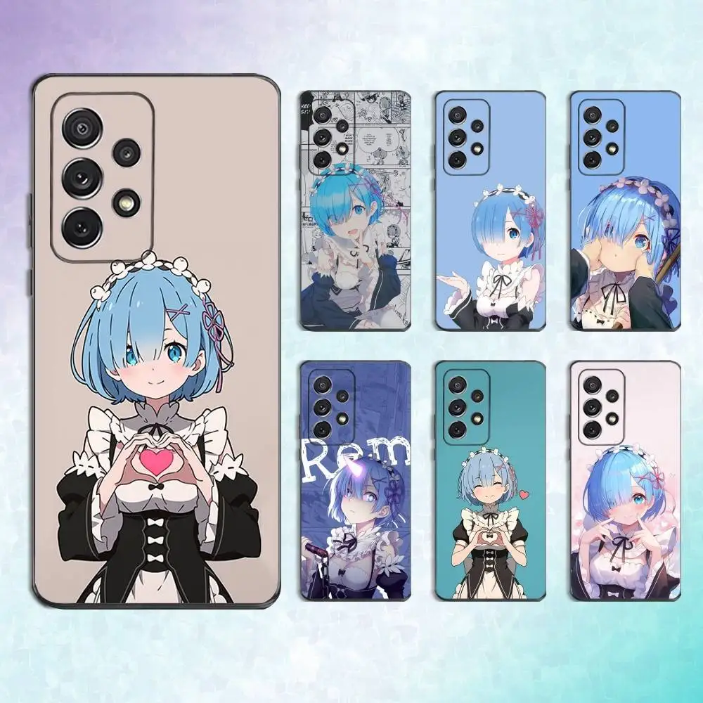

Cartoon R-Rem Re Z-Zero Phone Case For Samsung S25,S24,S23,S22,S21,S20,S10,Ultra,Plus,Lite,FE,Soft Silicone Black Cover