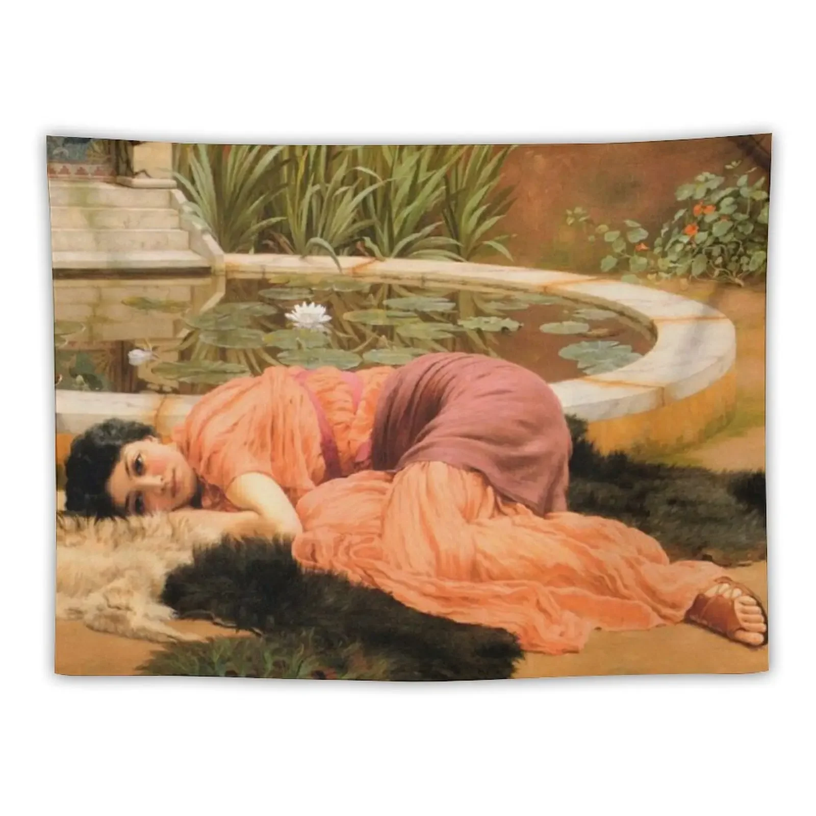 

John William Godward - Dolce Far Niente Tapestry Decoration Aesthetic Home Decoration Tapestry