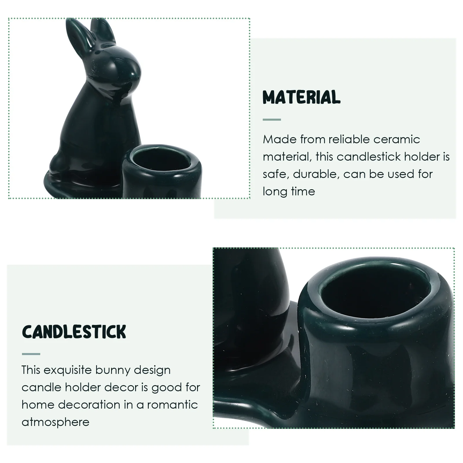 

Bunny Holder Ceramic Table Decor for Living Room Bedroom Study, Desktop Candlestick Holder Home Decor Gift