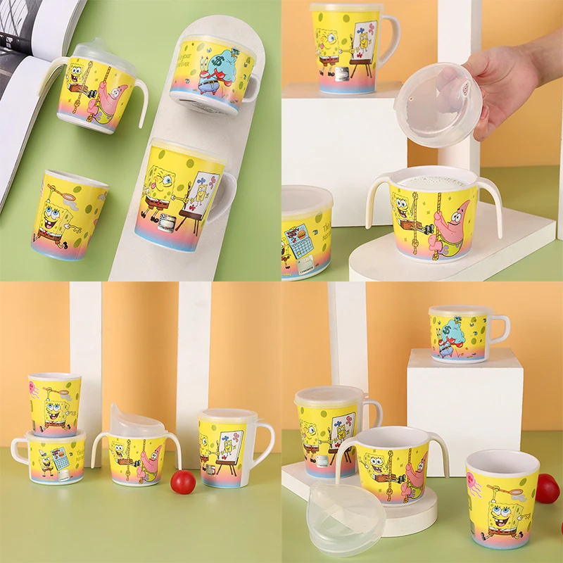 

SpongeBob SquarePants Couple Home Bamboo Fiber Water Cup Anime Characters Men and Women Office Beverages Milk Mug Birthday Gift
