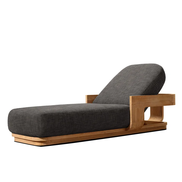 

Роскошное кресло для отдыха в бассейне, уличная мебель для патио, сад, всепогодный шезлонг из тикового дерева с подушкой, уличный шезлонг