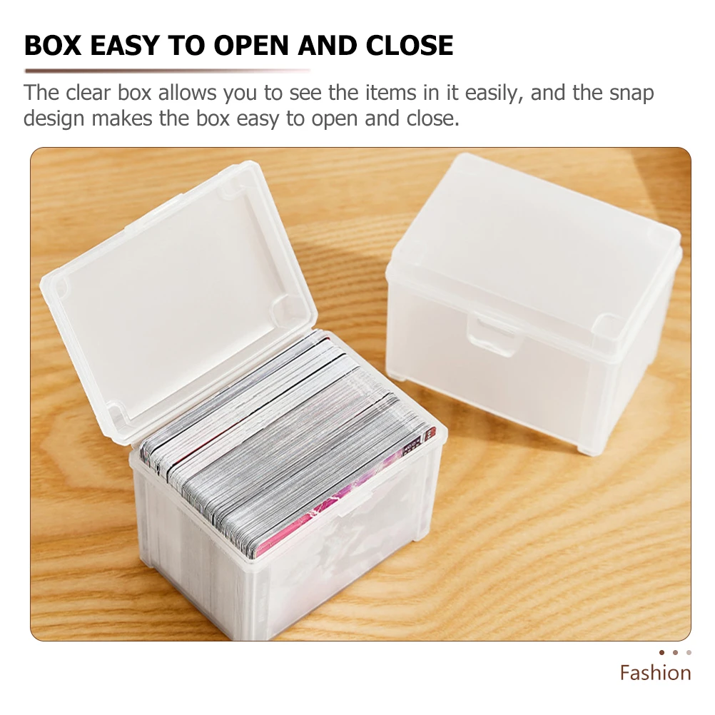 

2 Pcs Business Card Storage Box Small Clear Plastic Containers Lids Case Game Cards Organizer Tarot Holder Jewelry Storage Boxes