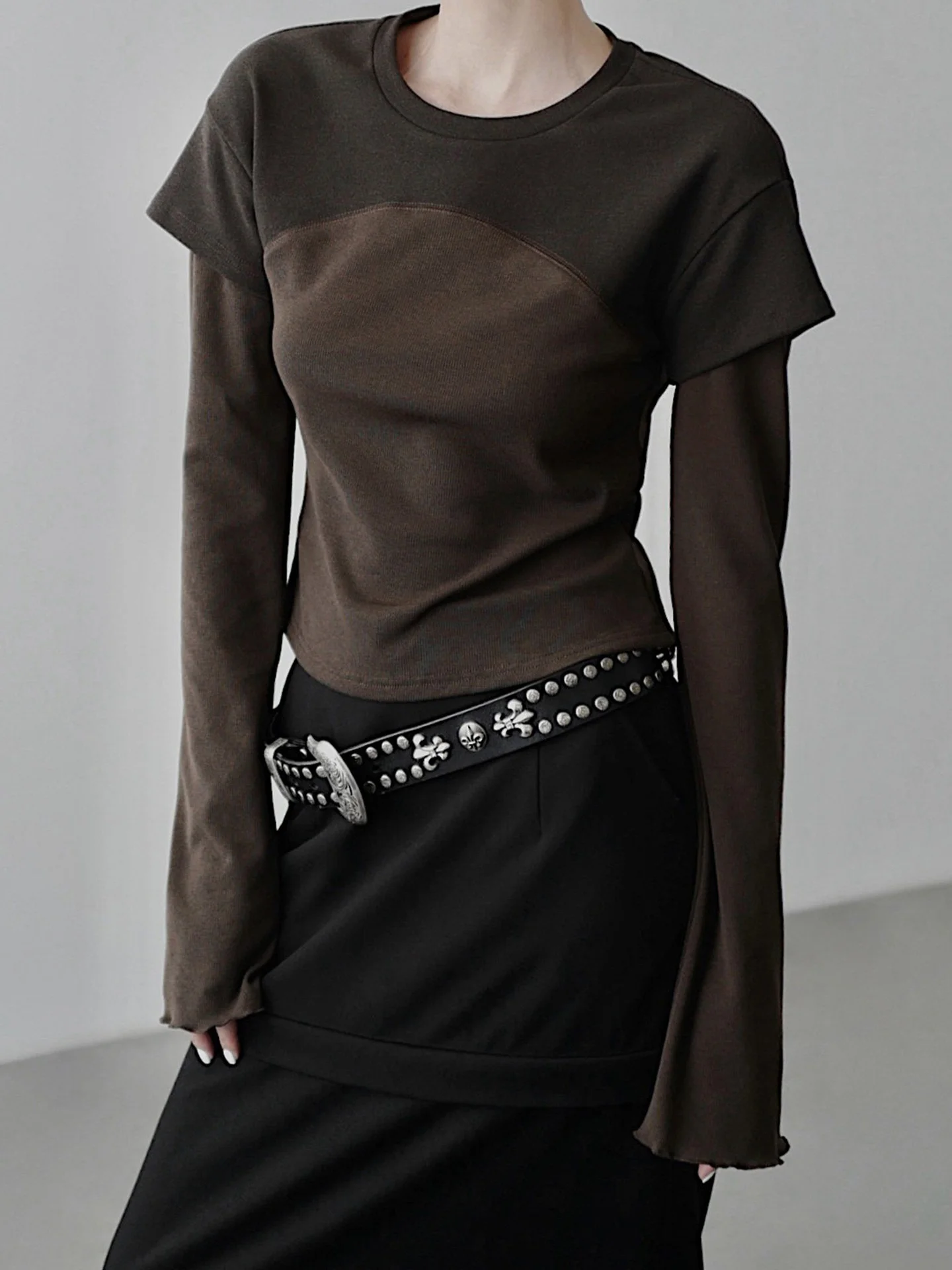 

Versatile Long Sleeve round Neck Base Shirt Commute Style Korean Version Early Spring Fashion Single Piece Top Ladies T-shirt
