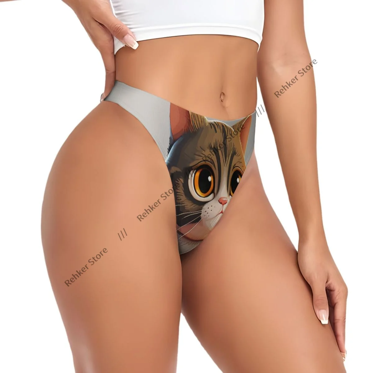 

Сексуальное женское нижнее белье, трусики-стринги с котом, стринги