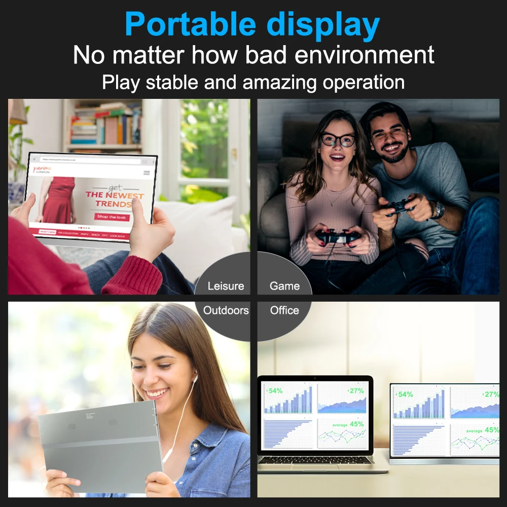 18.5 Inch Ultrathin Multiparameter Portable  for Laptop Dual Screen Portable Display Portable Laptop Screen