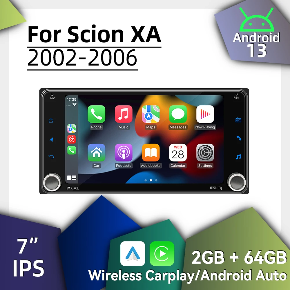 

2Din Android радио автомобильный мультимедиа для Scion XA 2002-2006 головное устройство GPS навигация стерео 7 "экран беспроводной Carplay авторадио