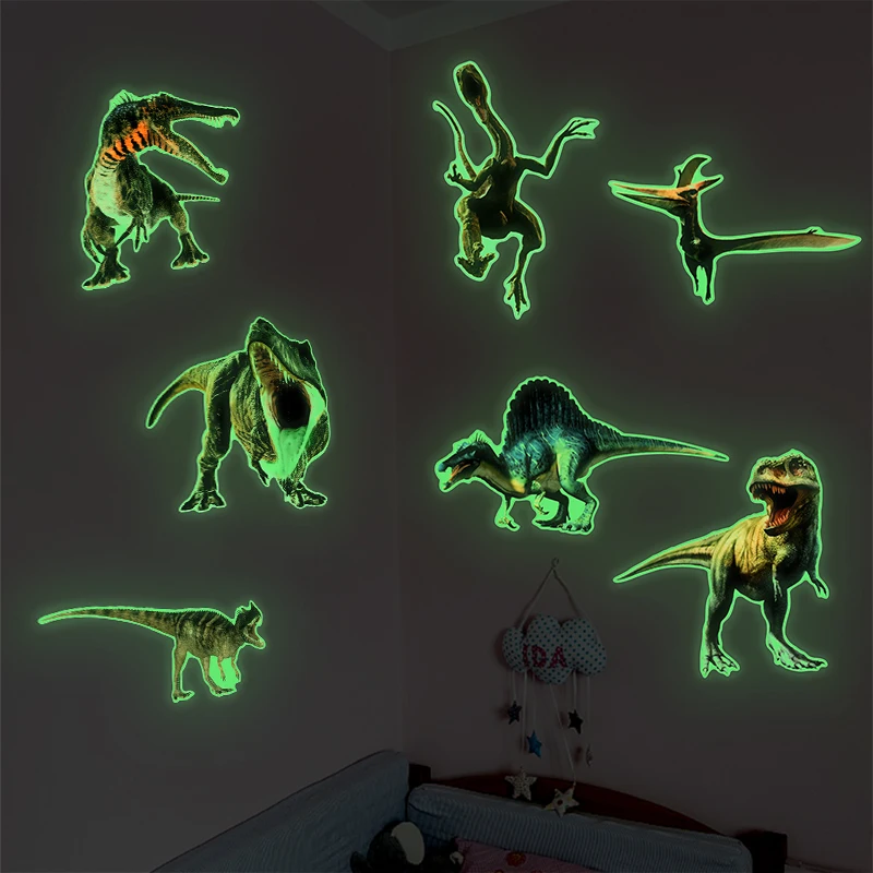 

Jurassic Dinosaur Luminous Wall Stickers Glow In The Dark Animal Dinosaur Wall Decals Home Kids Room Nursery DIY Sticker Decor 7