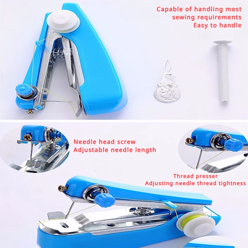 Portable Mini Manual Sewing Machine Portable Mini Travel PP Sewing Box Sewing Kits Set Cloth Fabric Handy Needlework Tool GYH image 4