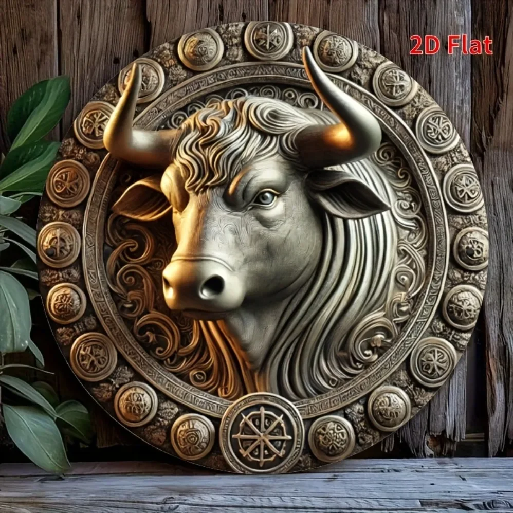1-teiliges rundes Metall-Blechschild mit 2D-Flachdruck – Elefanten-Thema |   Geeignet für Garagen-Wanddekoration, Café, Club und Wohnzimmer