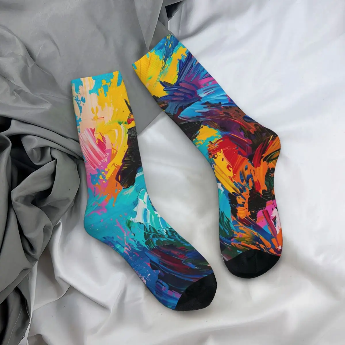 جميع المواسم البرية الحصان النفط اللوحة اللون جورب Harajuku الرياضة الأوسط جوارب أنبوبية جوارب الموضة للرجال النساء هدايا عيد الميلاد