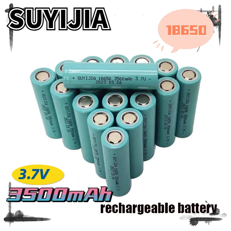 18650 3.7V 3500mah Power Lithium Battery Rechargeable Lithium-ion Battery Suitable for Bright Flashlight Camera Backup Battery