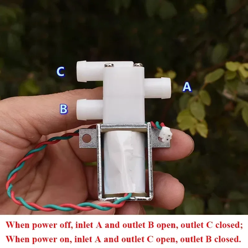 Am0860gw dc 5v/dc 12v 2 posições 3 vias pequena mini válvula solenóide elétrica no/nc micro válvula de controle de fluxo de ar de água