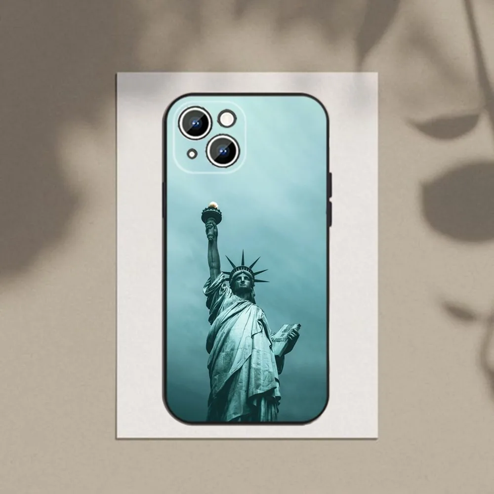 Statue of Liberty  Phone Case Phone Case For Apple iPhone 15,14,13,12,11,XS,XR,X,8,7,Pro,Max,Plus,mini Silicone Black Cover