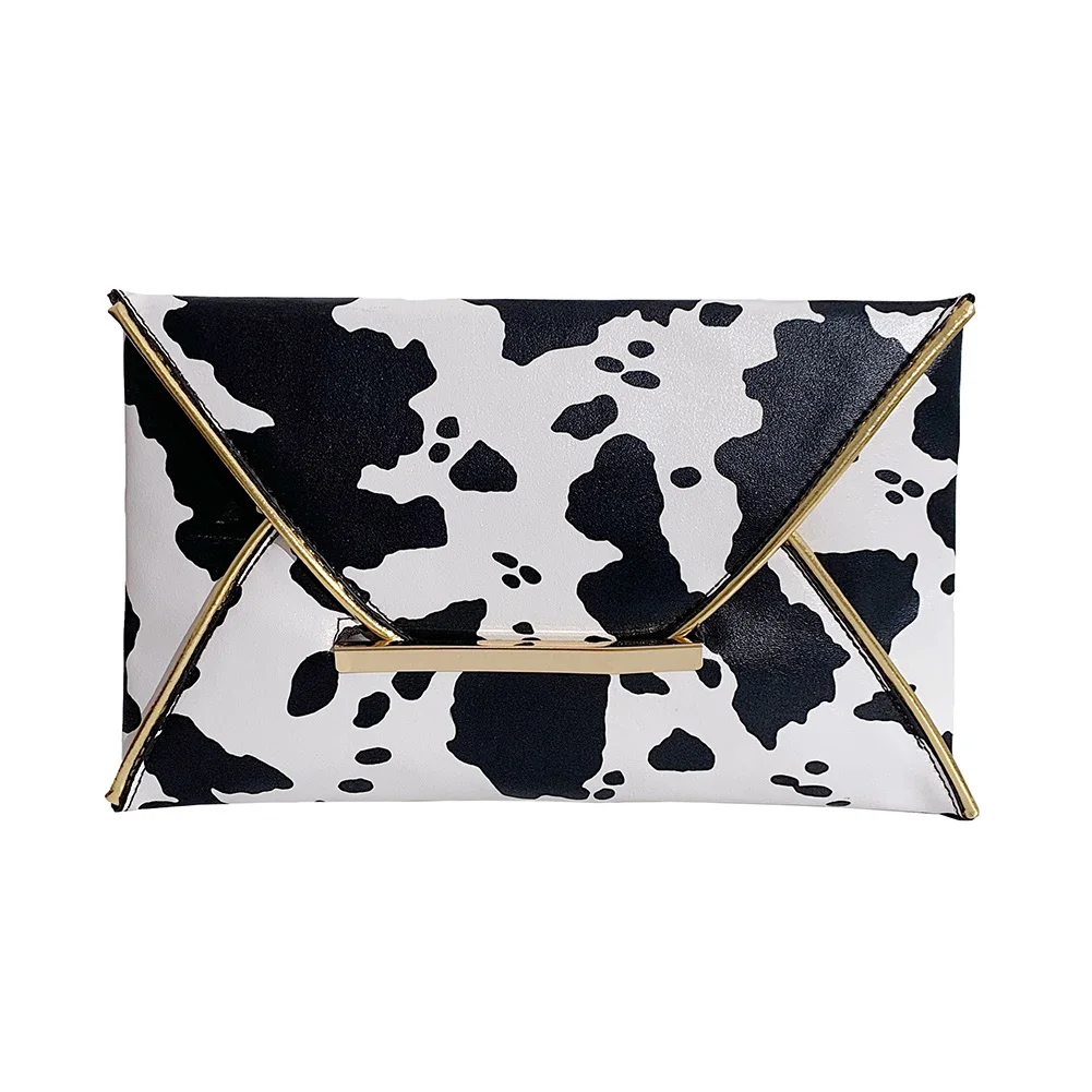 Stylish Women Animal Printing Clutch Bags Large Capacity Handbags for Women PU Leather Leopard Zebra Cow Pattern Envelope Bags