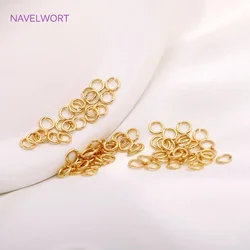 100pcs/Bag 0.7mm*4mm Brass Metal Split Rings 14K Gold Plating Open Jump Ring,Supplies For Jewelry Making Findings Wholesale