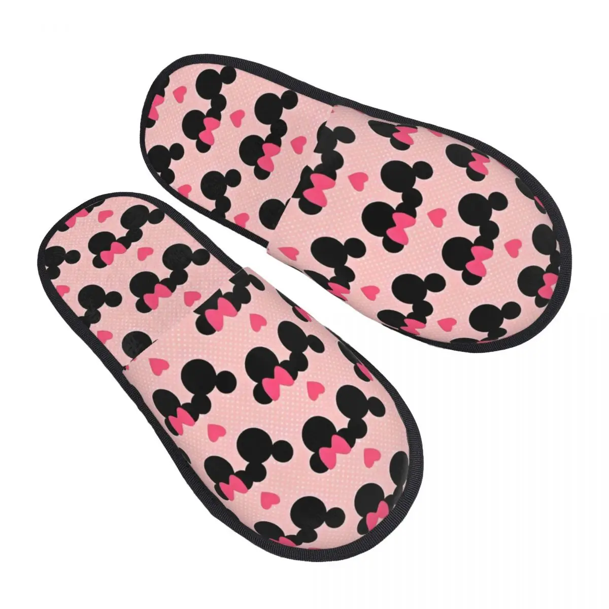 

Зимние плюшевые тапочки с милым рисунком Микки Мауса, уютные домашние меховые тапочки для спальни, нескользящие шлепанцы