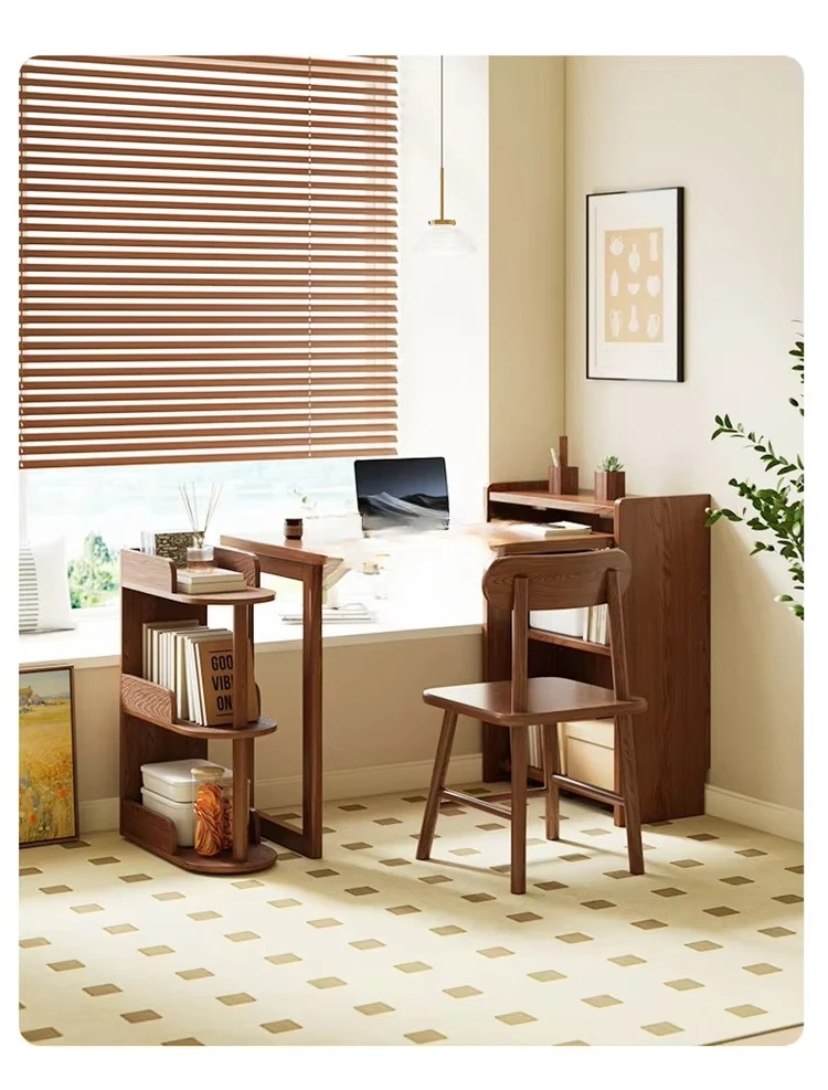 * Solid Wood Computer Desk Foldable Desk Bedroom Home Workbench Bookshelf Table for Sale
