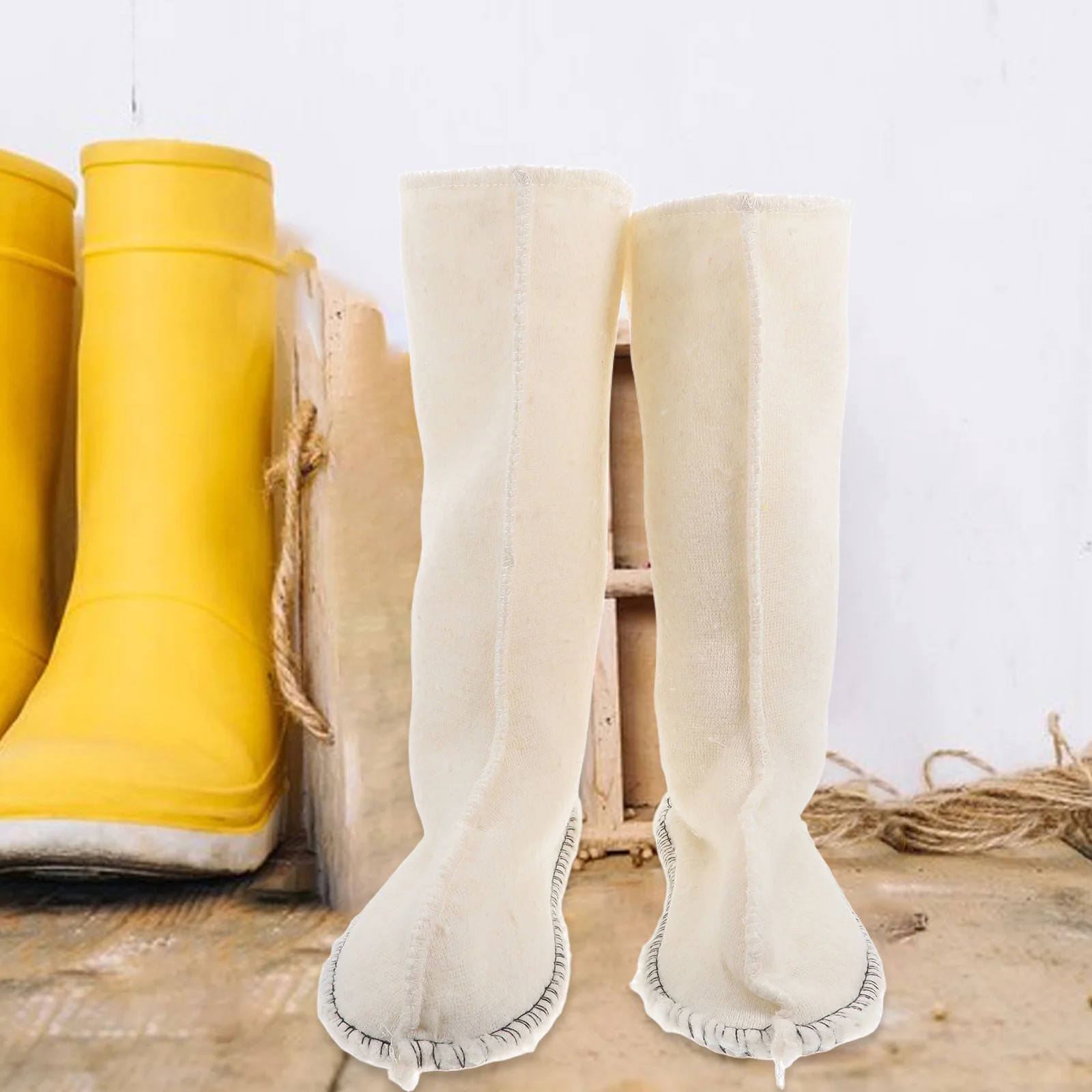 Botas de trabajo de felpa, accesorios de invierno, forro para hombre, cubiertas gruesas, calcetines de lluvia, forro alto para caminar de goma para mujer