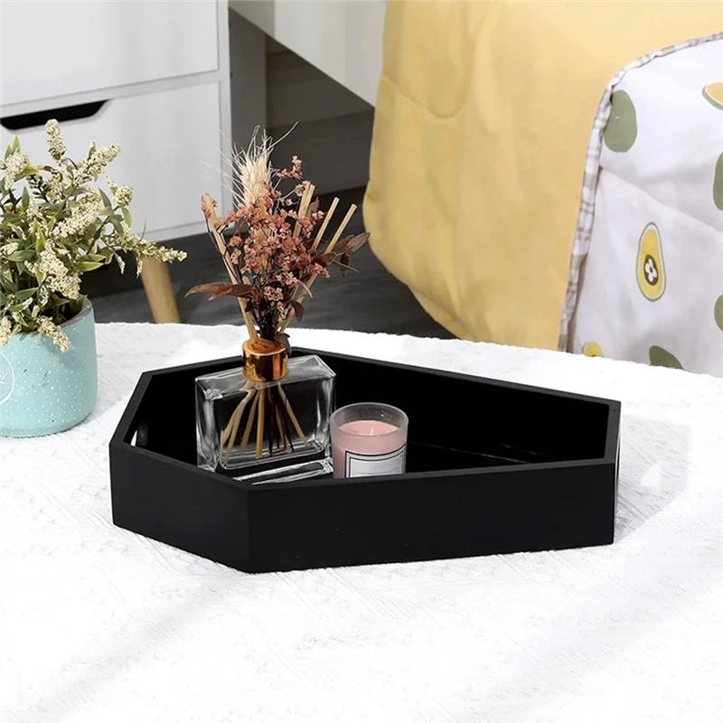 -A90P Coffin Shape Black Storage Box Coffin Shape Black Tray For Birthday Present Gift