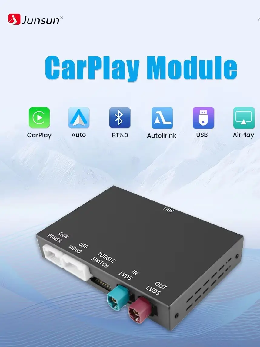 Adapter interfejsu Junsun Android Auto Wireless CarPlay do Audi A6 C6 A7 C7 RMC HN+R 2012-2018 Mirror Link AirPlay Bluetooth GPS Navigation — 2