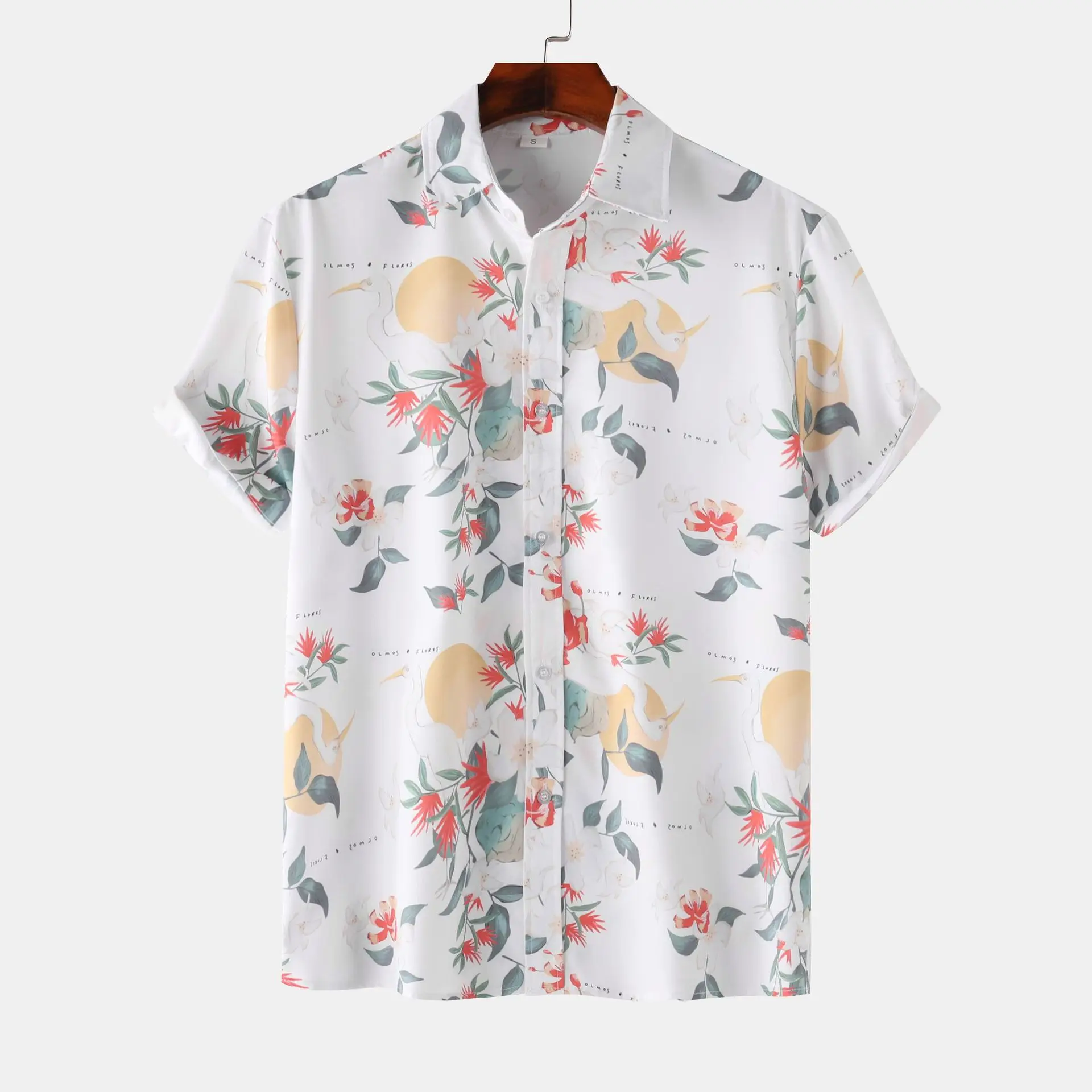 Summer Floral Hawaiian Men's Shirt Casual Daily Holiday Top Short Sleeve Men Shirt Fashion Beach Seaside Clothing Chemise Hombre