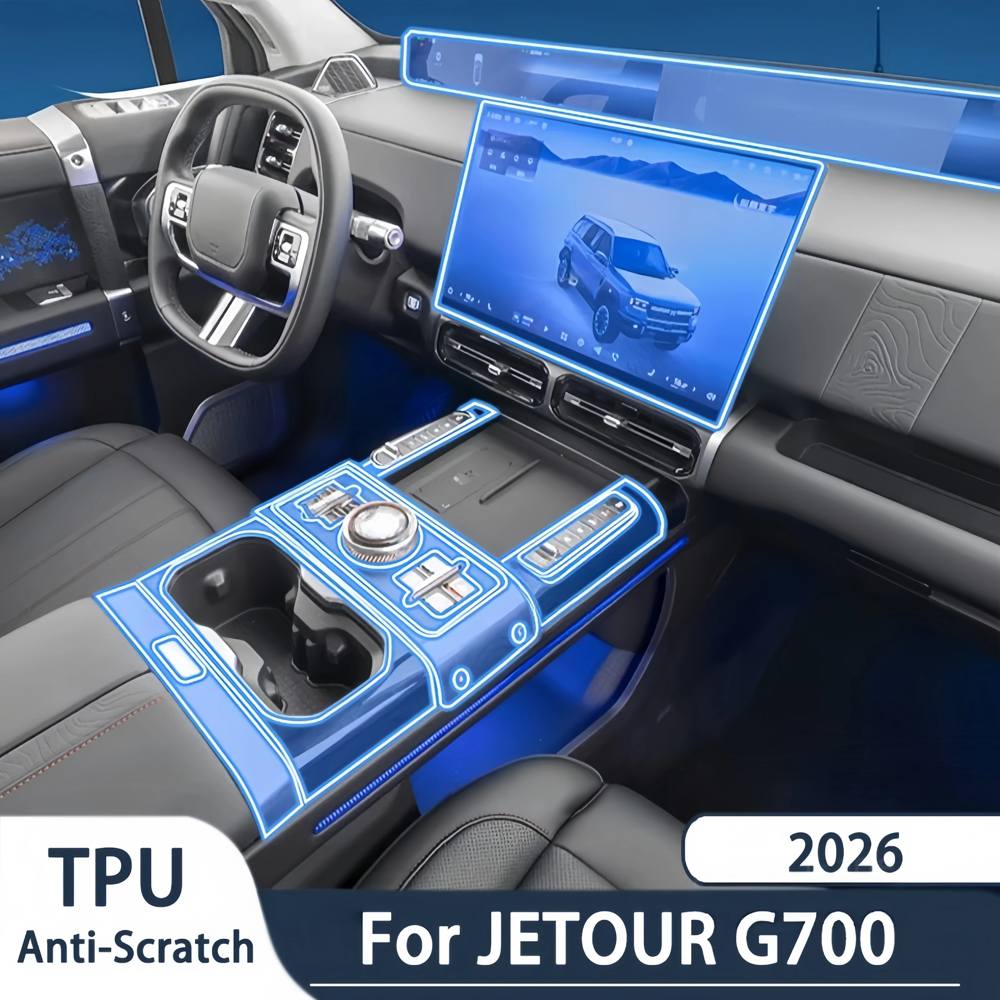 For CHERY JETOUR G700 2025 2026 Panel Dashboard Navigation Automotive Interior Protective Film TPU Anti-Scratch Accessories