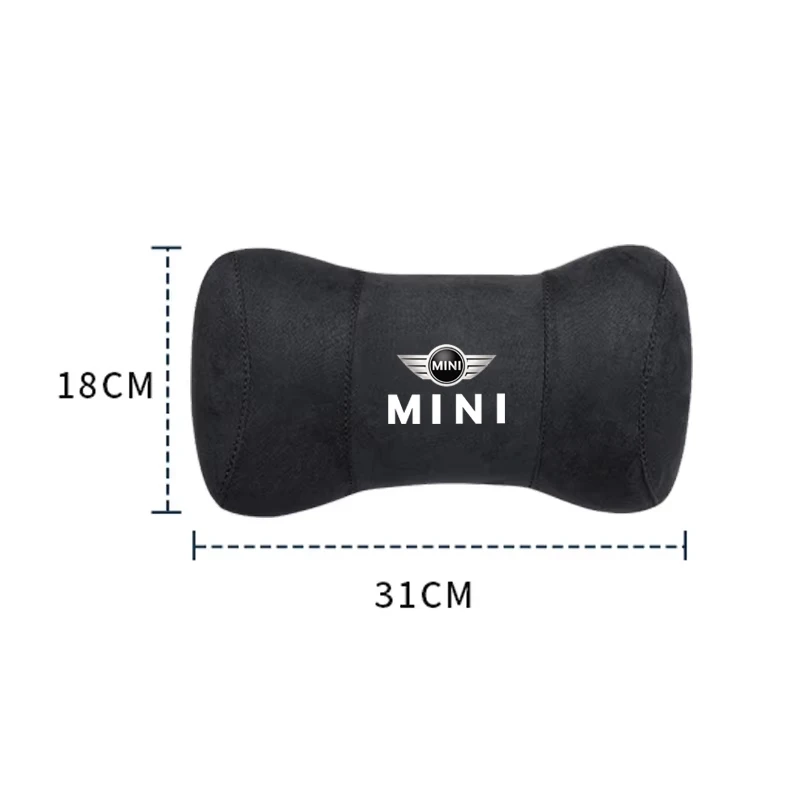 Auto-Nackenkissen aus Wildleder mit Logo-Aufkleber für Mini Cooper JCW Works F54 F55 F56 F57 F60 R50 R52 R53 R55 – Detail 6