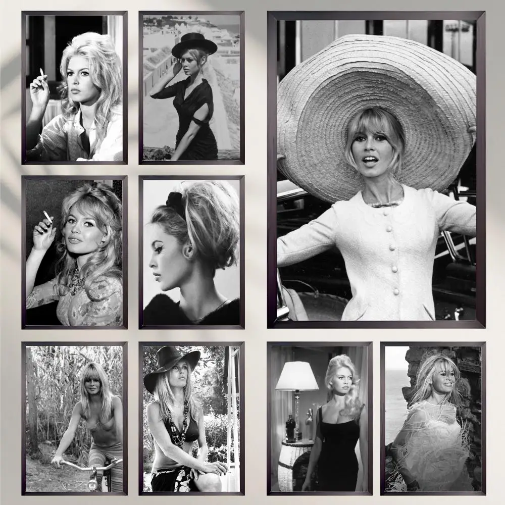 French Movie Star Brigitt-e B-Bardot Poster HD Versatile Waterproof Wall Decor Self Adhesive Perfect for Any Room & Ideal Gift