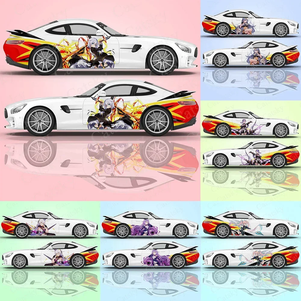 

Honkai Impact аниме Itasha наклейки на кузов автомобиля аниме Itasha виниловая боковая наклейка на автомобиль для любителей аниме