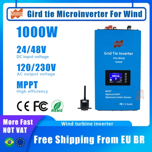 風力エネルギー用インバーター1000/24/48V,110 W,3つのフレーズ,内部コントローラー付き,220V AC,風力発電機用の純粋な正弦波