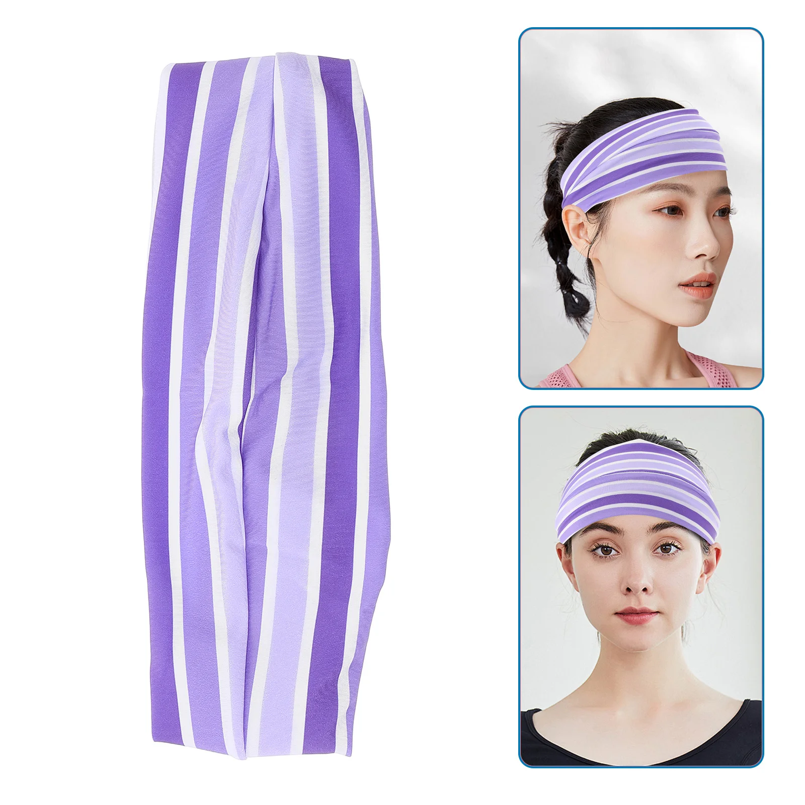 

Summer Sports Headband For Women Double Layer Sweat Absorbent Elastic Breathable Non Slip Yoga Running Fitness Workout