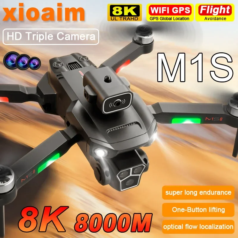 

For Xiaomi M1S Drone 8K WIFI Three HD ESC Camera Obstacle Avoidance Aerial Photography Brushless Motor RC Foldable Quadcopter