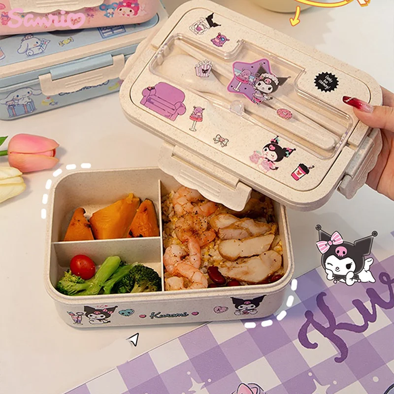 Sanrio Kuromi Lunch Box Cinnamoroll My Melody Lunch Box di grande capacità contenitore di frutta per uso alimentare contenitore di freschezza ad