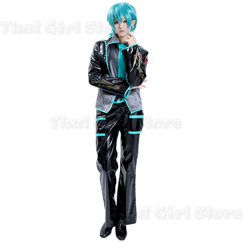 Anime 6PCS MIKUOO Cosplay Costume Mikkuoo Cospaly Men Women Black Suit Costume Mikkuu Christmas Cosplay Halloween Accessories