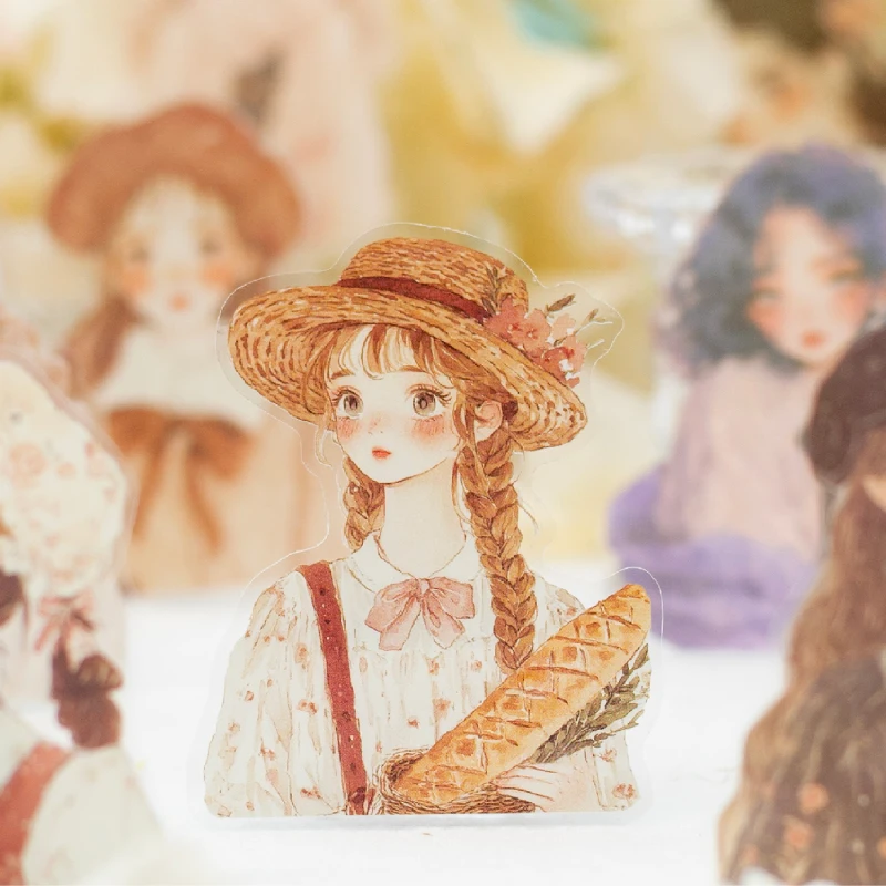 PET Retro Character Theme Stickers Pack Heartbeat Magazine Series Handmade Account DIY Decorative Cut Film Sticker Pack