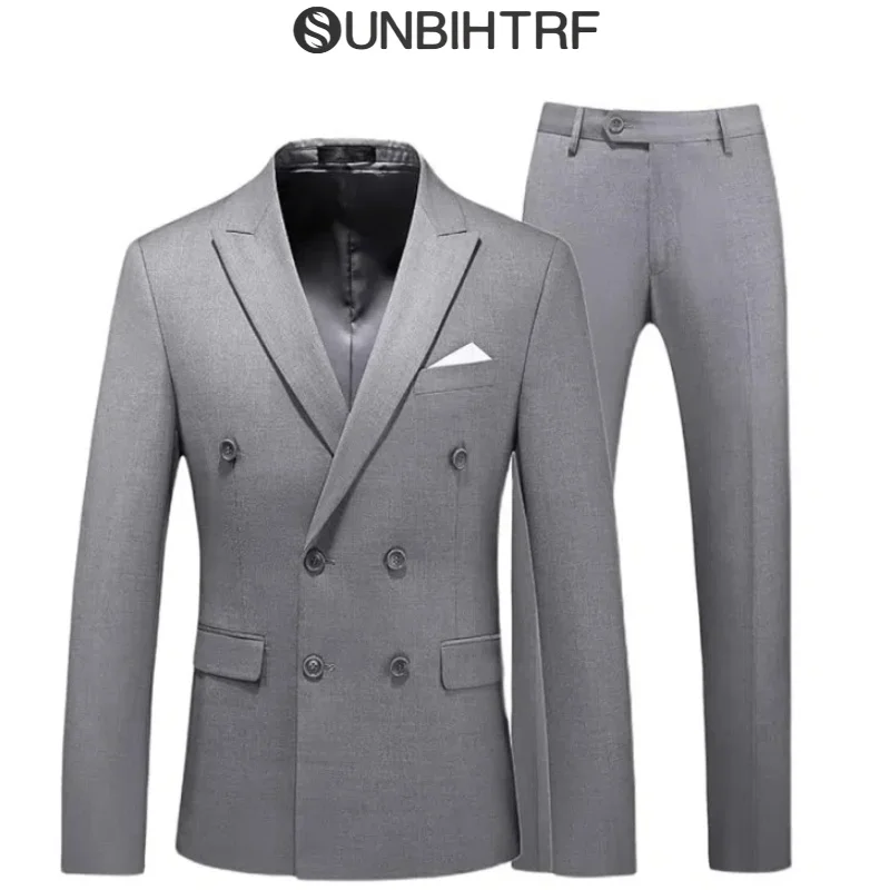 

Мужские костюмы Slim Fit, мужские костюмы из двух предметов, два пуговицы для свадьбы, мужской костюм, куртка, брюки
