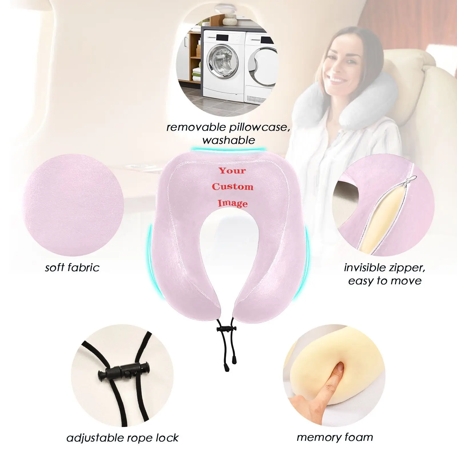 Cuscini per il collo in Memory Foam a forma di U cuscino da viaggio morbido cuscino per il collo cuscino per aereo per dormire assistenza sanitaria