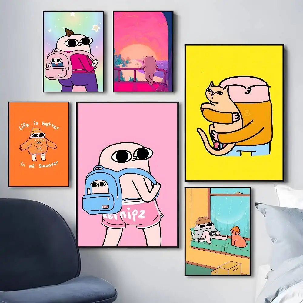 

Ketnipz Cute anime Poster HD home decor sticky wall waterproof home living room bar aesthetic decor