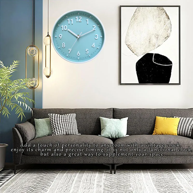 Simple Fashion Wall Hanging Clock Stereo Silence Travel Time Accurate Wall-mounted Clock for Children\'s Study Wall Decoration