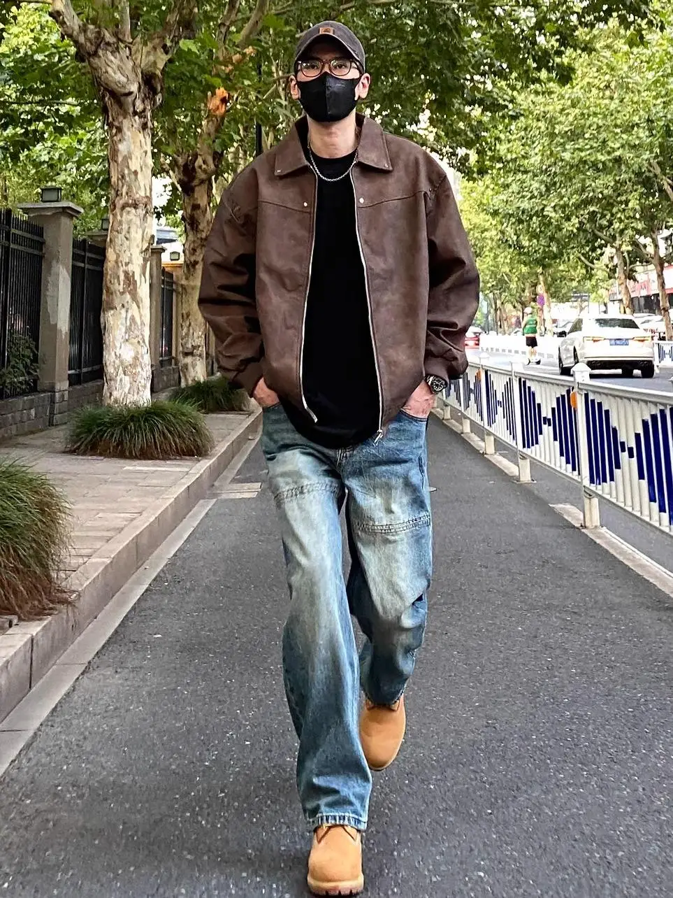 

Мужские джинсы в стиле ретро, свободного прямого кроя, синие, повседневные, уличный стиль, с дизайнерскими вставками, свободные длинные брюки, молодежная мода