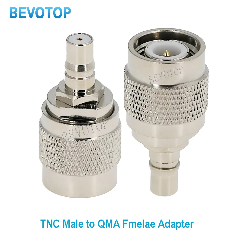 

10PCS/lot TNC Male Plug to QMA Female Jack Straight Adaptor High-Quality 50 Ohm Nickel plated RF Converter Connector BEVOTOP