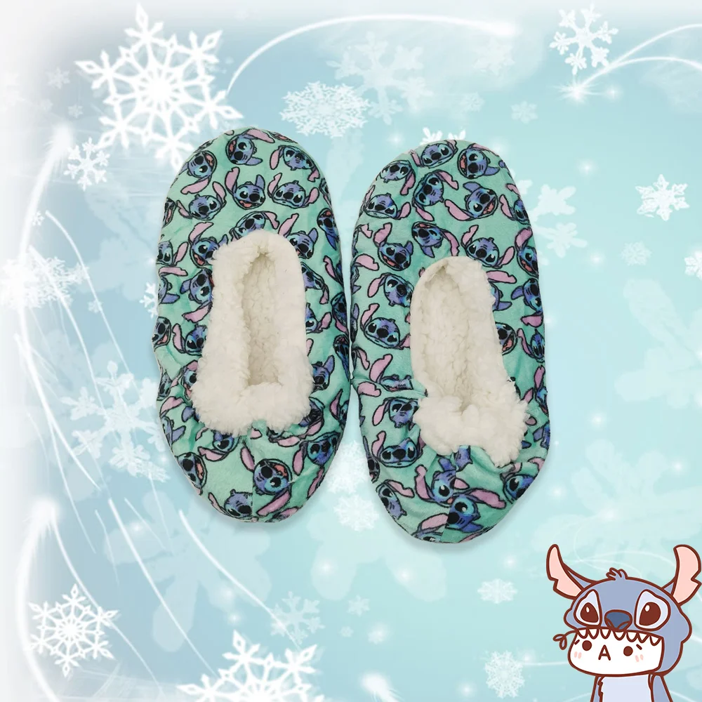 

1pc new Disney Stitch floor socks, cute cartoon Stitch headshots, warm and thickened, suitable for winter, both men and women