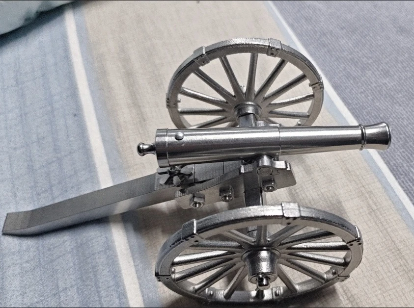 304 Stainless Steel Replica Mini Napoleon 6-Pounder Cannon – Home Decor Desk Ornament for Military Fans view 6