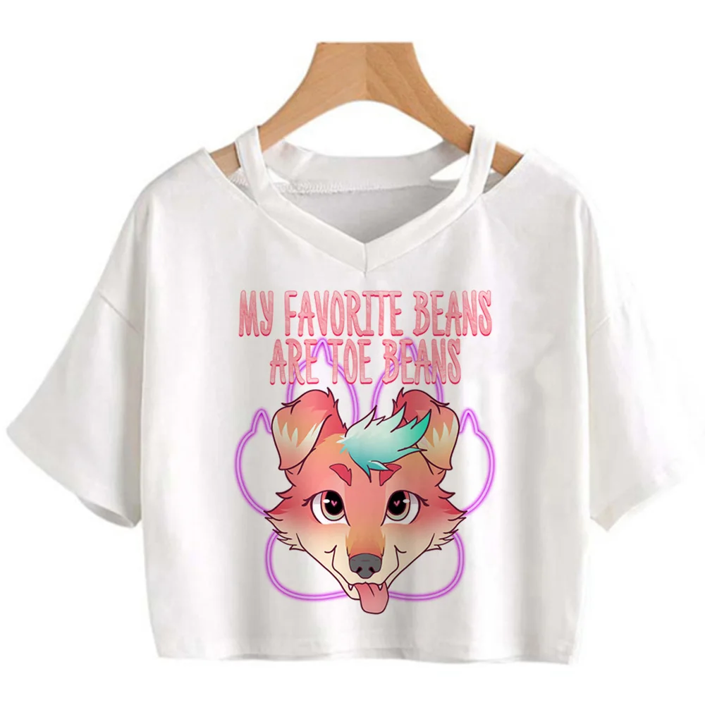 Furry korean fashion 2000s crop top girl graphic  vintage gothic  90s cropped