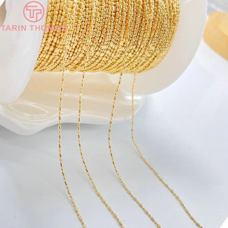 

(4233)1Meter Width 1MM 24K Gold Color Brass Beads Chains for Necklace BraceletHigh Quality Diy Jewelry Findings Accessories