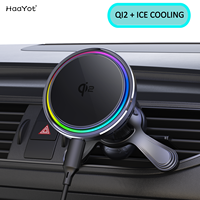 HaaYot QI2 Ice Cooling 25W Magnetic Wireless Car Charger RGB Fast Charging Car Phone Holder Stand For Magsafe iPhone 17 16 15 14