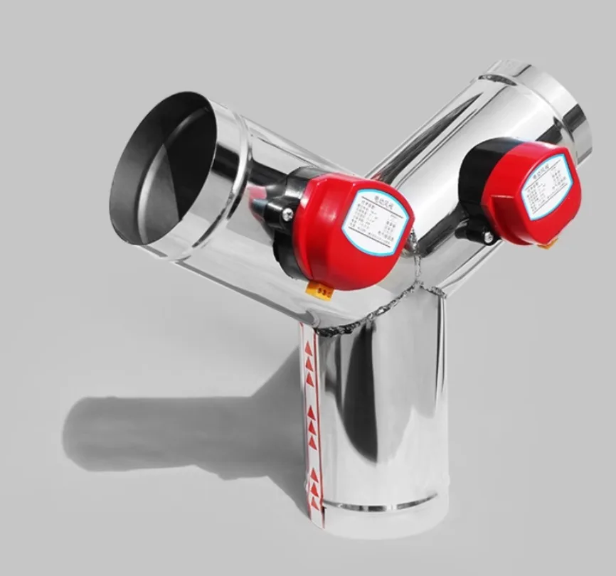 

AC 220 В из нержавеющей стали с моторизованным вентиляционным регистром, моторизованный клапан, воздуховодный клапан, OD51-150 мм, Y-тип